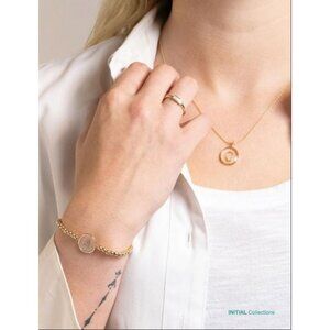 Cai Gold Classic Clear Initial Necklace‎ Womens O/S Gold Minimalist Elegant NWT